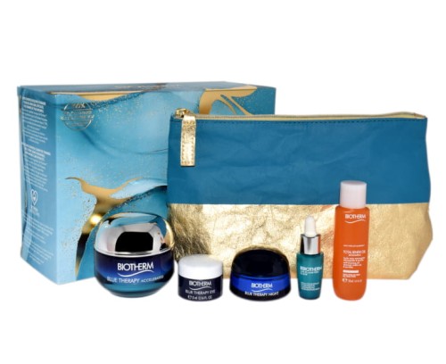 BIOTHERM SET (BLUE THERAPY ACCELERATED CREAM 50ML+LIFE PLANKTON ELIXIR 7ML+BIOSOURCE TOTAL RENEW OIL 30ML+BT EYE 5ML+BT NIGHT 15ML+BAG)