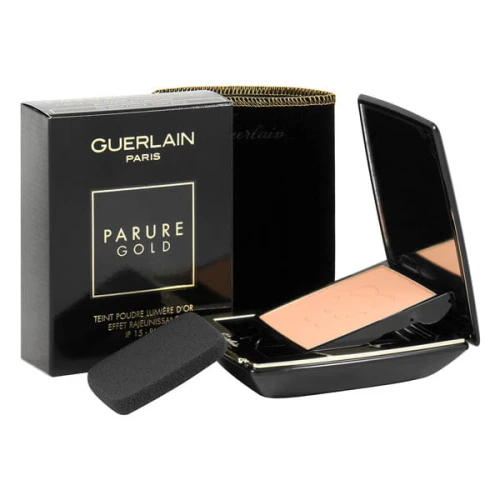GUERLAIN PARURE GOLD COMPACT FOUNDATION 05 BEIGE FONCE 10 g